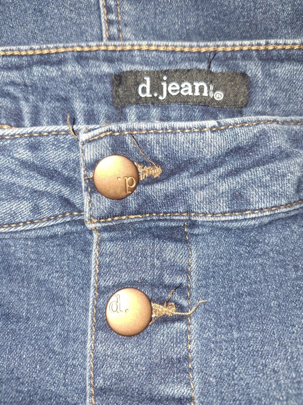 D. Jeans Blue Button-Front Pencil Denim Skirt Size 6. - Picture 4 of 4